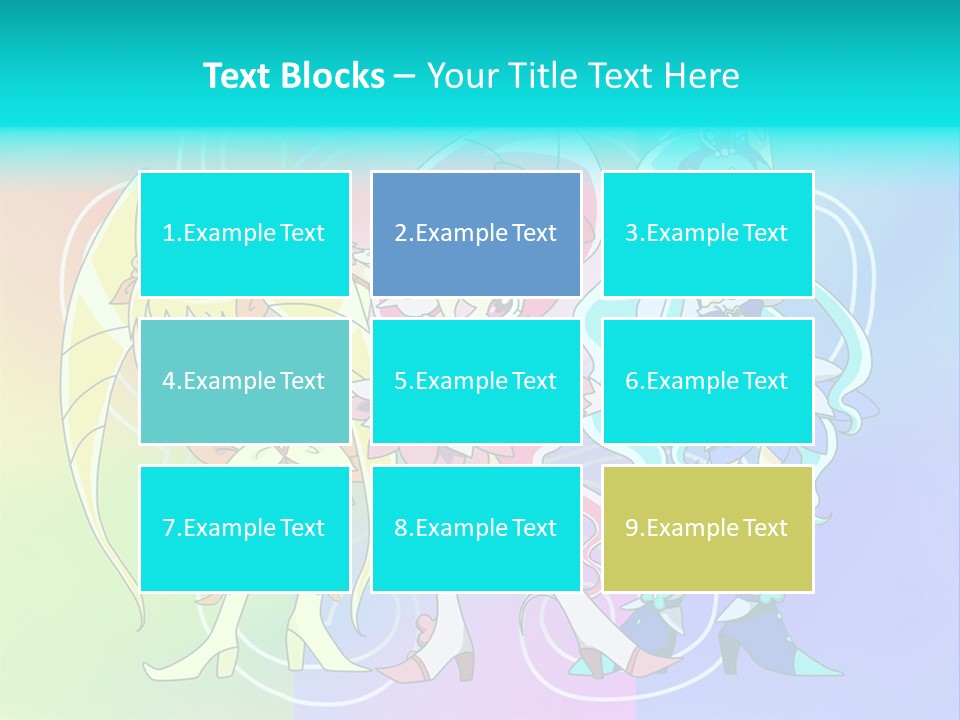 A Group Of Cartoon Characters With A Colorful Background PowerPoint Template