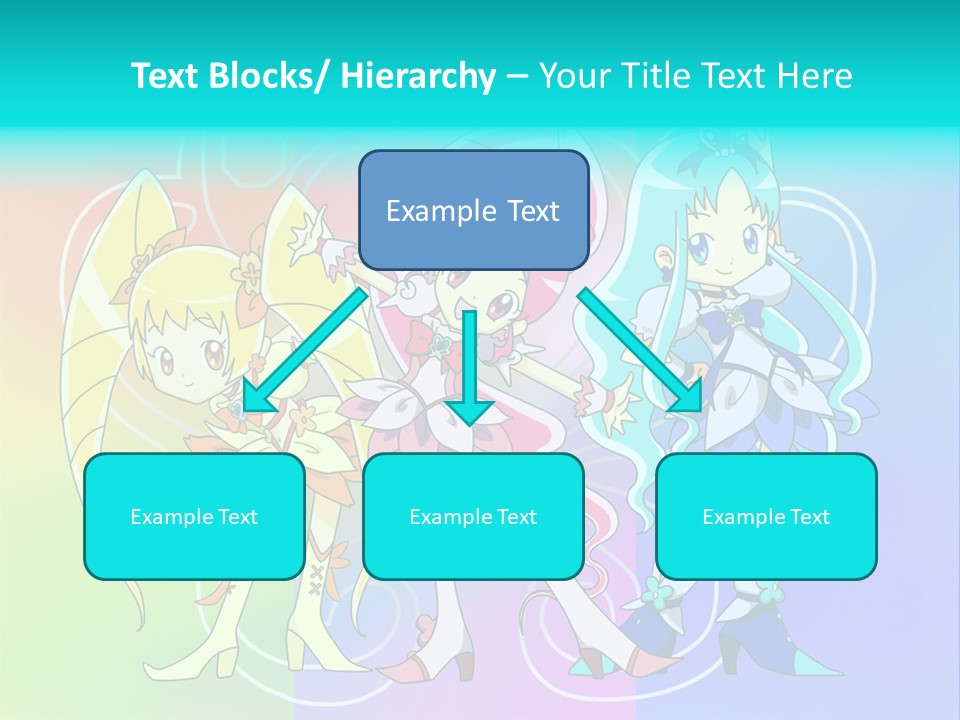 A Group Of Cartoon Characters With A Colorful Background PowerPoint Template