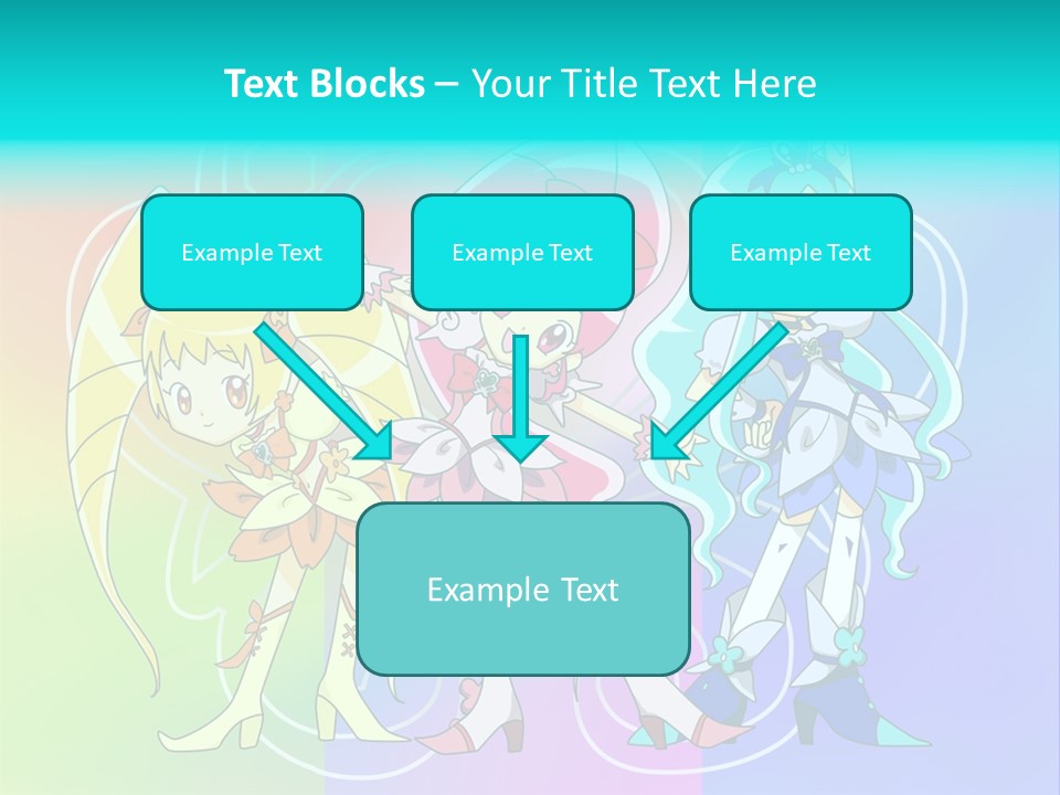 A Group Of Cartoon Characters With A Colorful Background PowerPoint Template