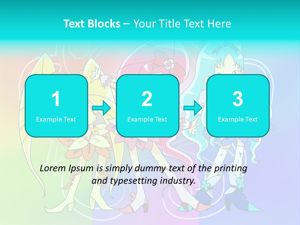 A Group Of Cartoon Characters With A Colorful Background PowerPoint Template