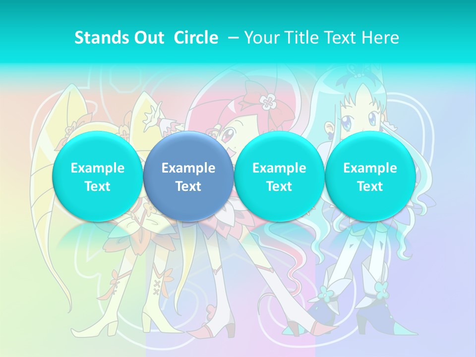 A Group Of Cartoon Characters With A Colorful Background PowerPoint Template