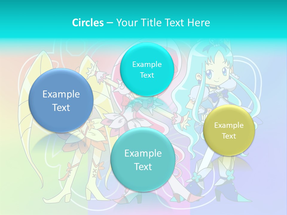 A Group Of Cartoon Characters With A Colorful Background PowerPoint Template