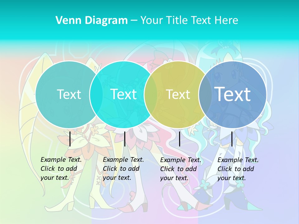 A Group Of Cartoon Characters With A Colorful Background PowerPoint Template