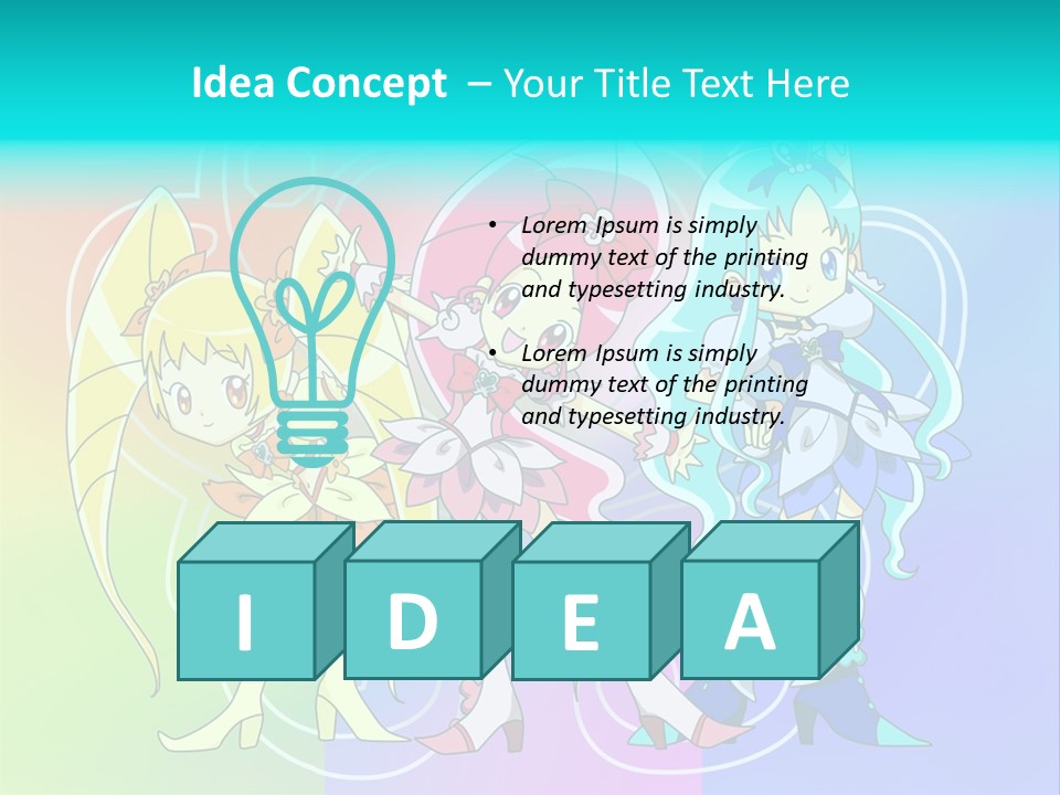 A Group Of Cartoon Characters With A Colorful Background PowerPoint Template