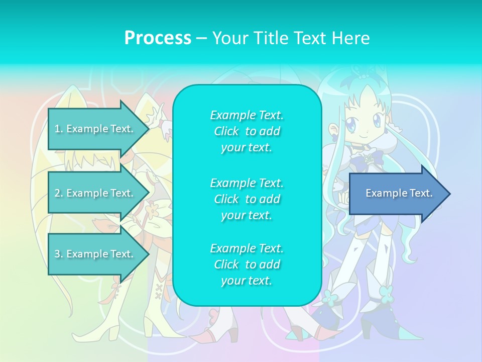 A Group Of Cartoon Characters With A Colorful Background PowerPoint Template