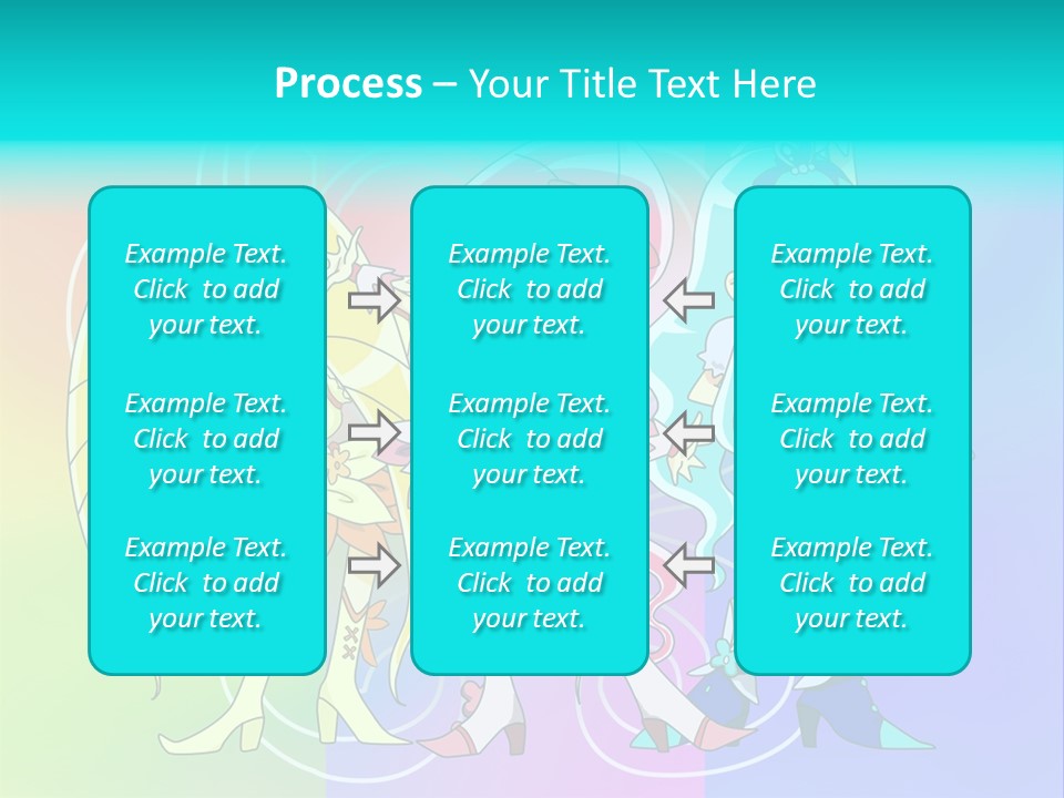 A Group Of Cartoon Characters With A Colorful Background PowerPoint Template