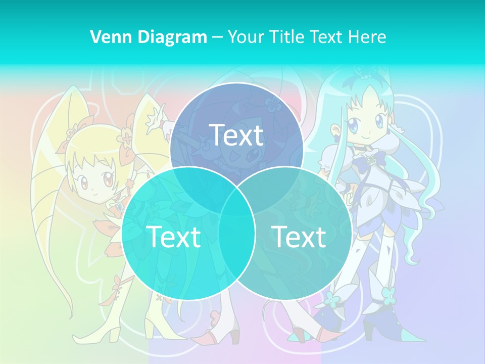 A Group Of Cartoon Characters With A Colorful Background PowerPoint Template