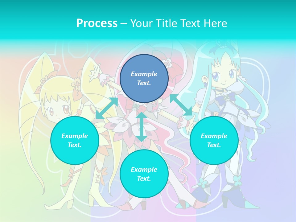 A Group Of Cartoon Characters With A Colorful Background PowerPoint Template