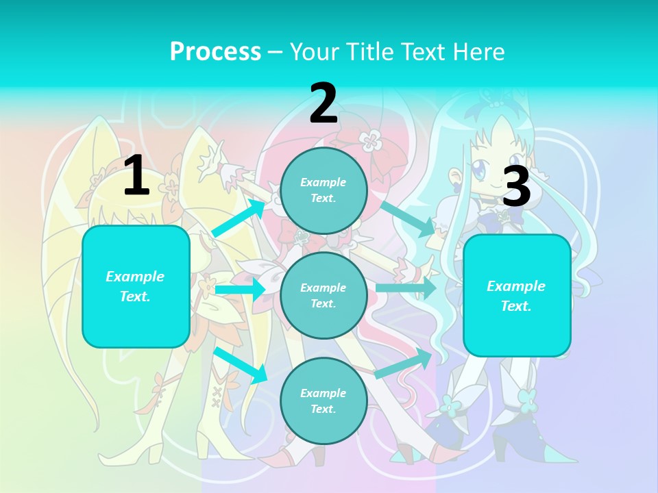 A Group Of Cartoon Characters With A Colorful Background PowerPoint Template