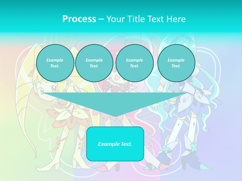 A Group Of Cartoon Characters With A Colorful Background PowerPoint Template