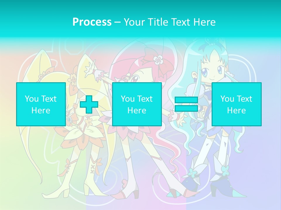 A Group Of Cartoon Characters With A Colorful Background PowerPoint Template