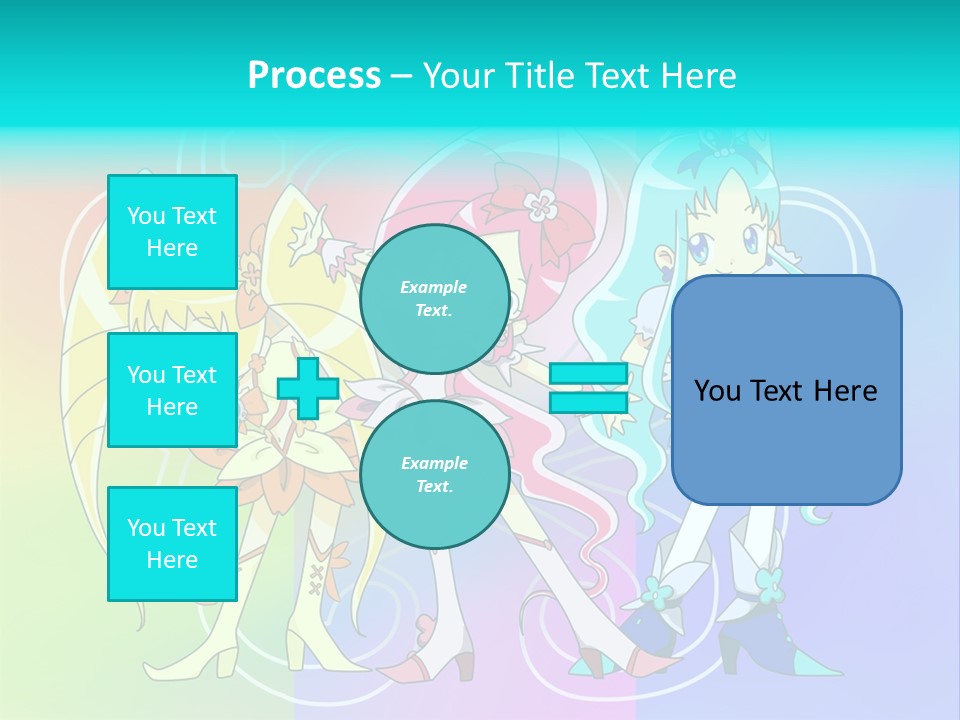 A Group Of Cartoon Characters With A Colorful Background PowerPoint Template