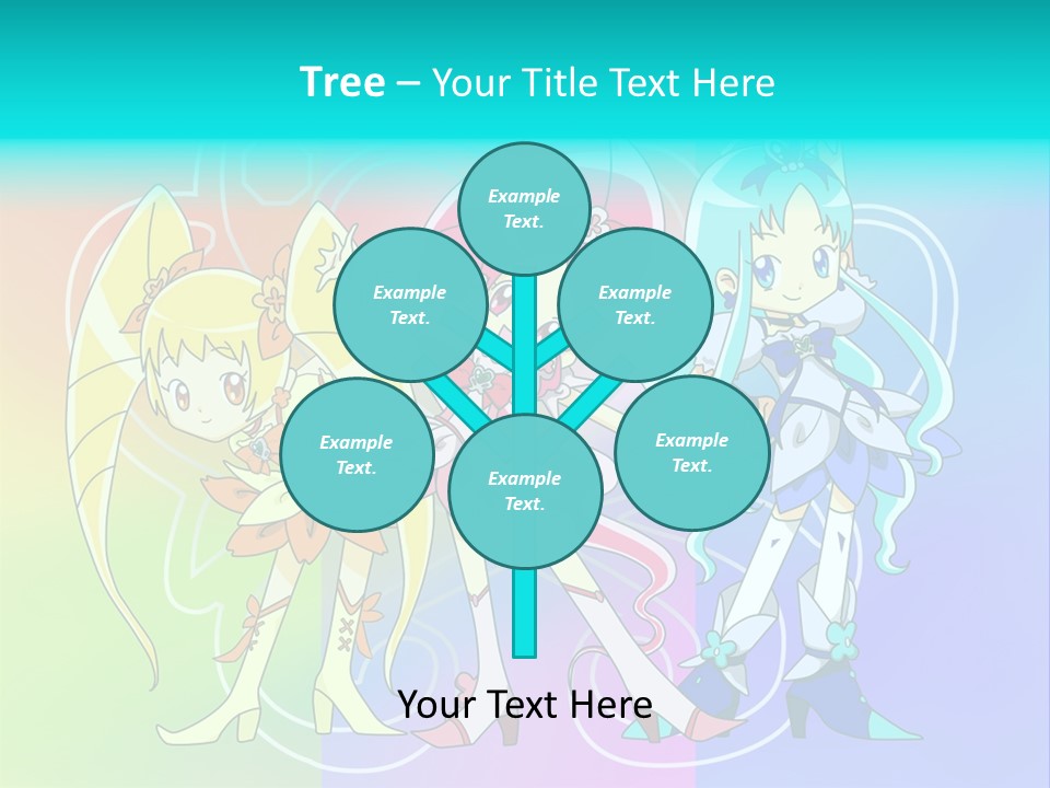 A Group Of Cartoon Characters With A Colorful Background PowerPoint Template