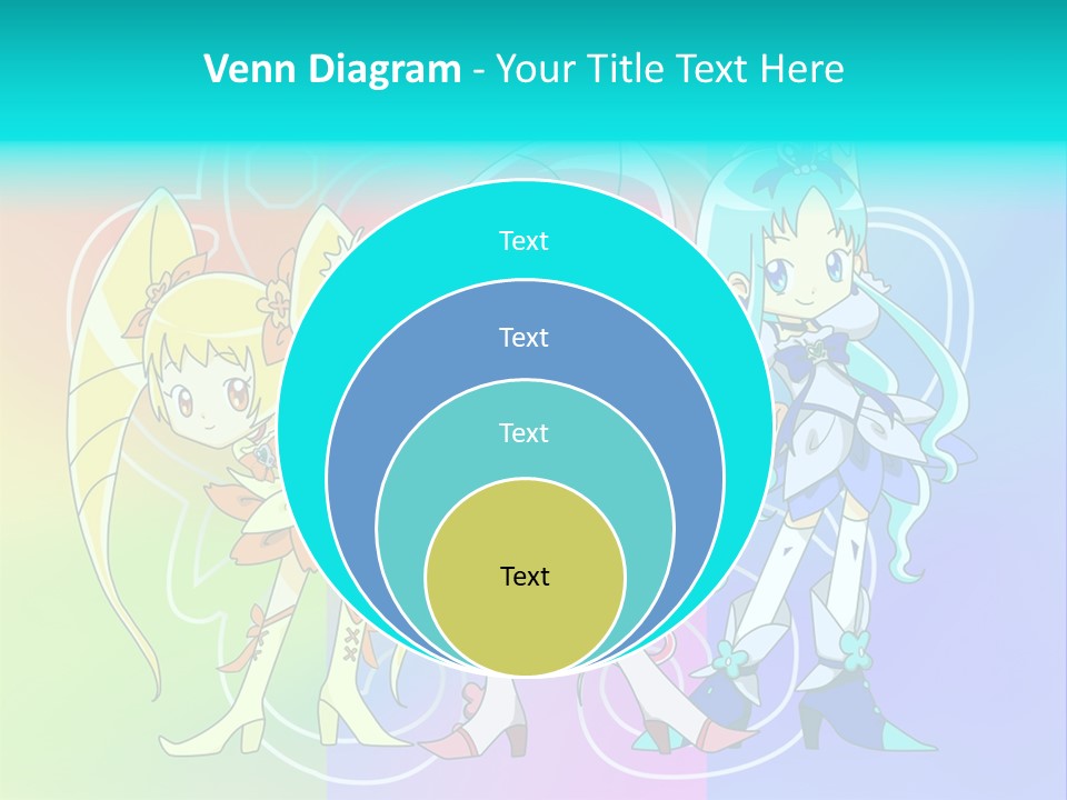 A Group Of Cartoon Characters With A Colorful Background PowerPoint Template