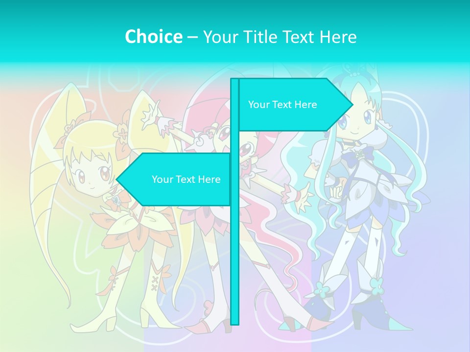 A Group Of Cartoon Characters With A Colorful Background PowerPoint Template