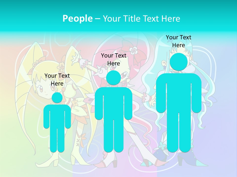 A Group Of Cartoon Characters With A Colorful Background PowerPoint Template