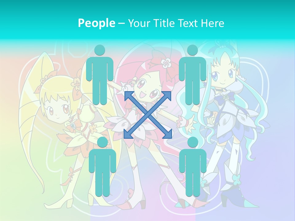 A Group Of Cartoon Characters With A Colorful Background PowerPoint Template