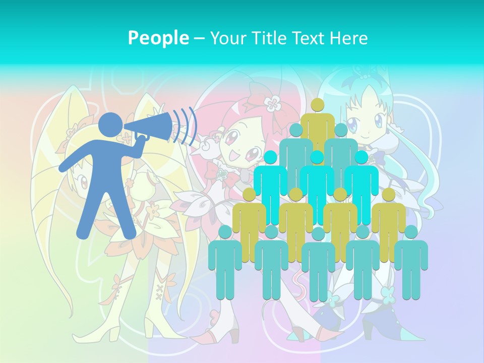 A Group Of Cartoon Characters With A Colorful Background PowerPoint Template