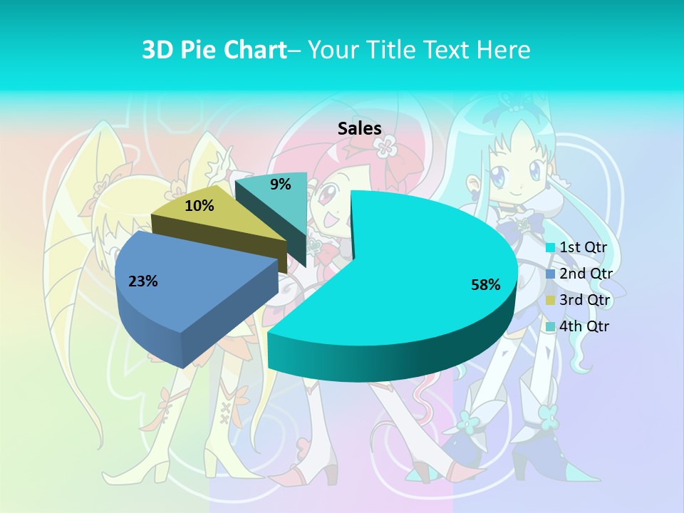 A Group Of Cartoon Characters With A Colorful Background PowerPoint Template