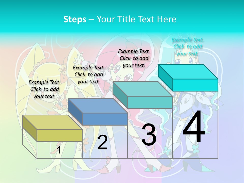 A Group Of Cartoon Characters With A Colorful Background PowerPoint Template