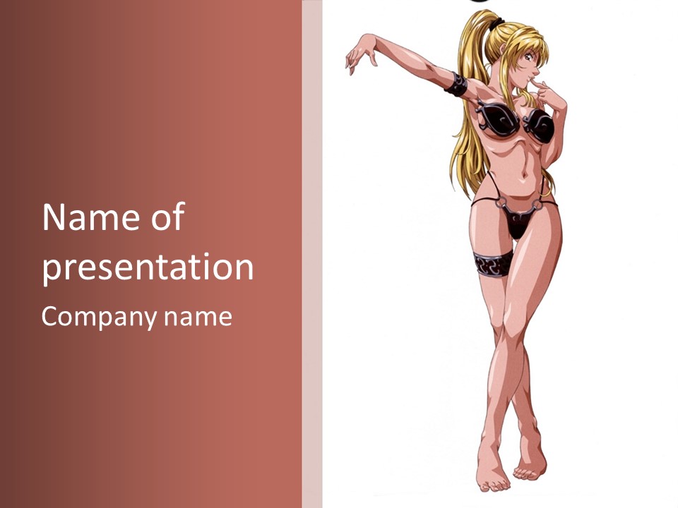 A Woman In A Bikini Is Holding A Tennis Racket PowerPoint Template