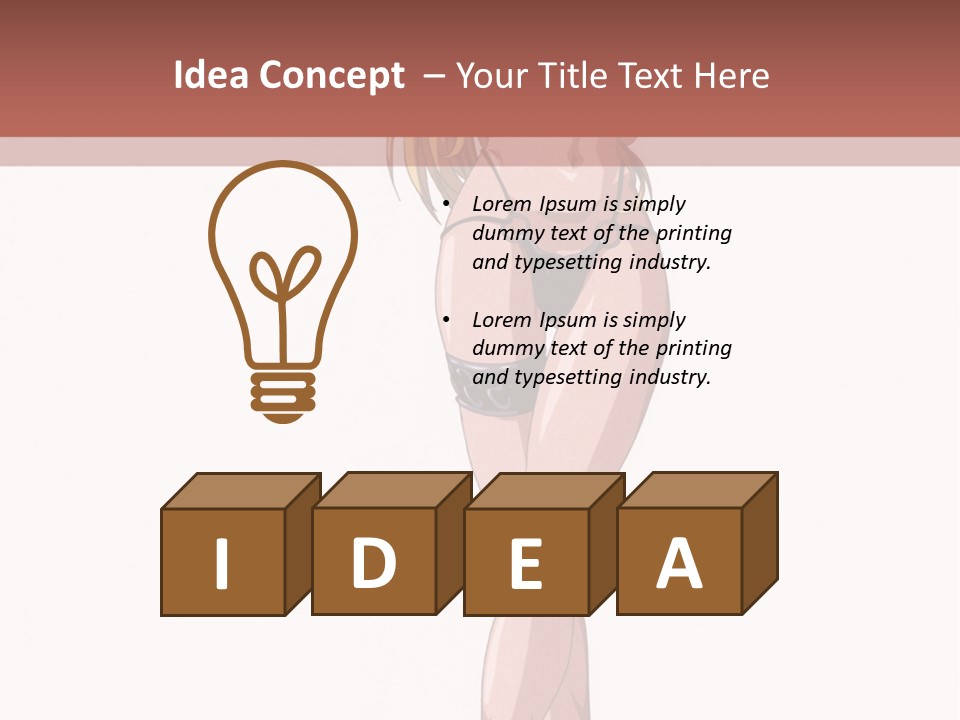 A Woman In A Bikini Is Holding A Tennis Racket PowerPoint Template