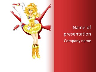 A Girl In A Yellow Dress Is Flying PowerPoint Template