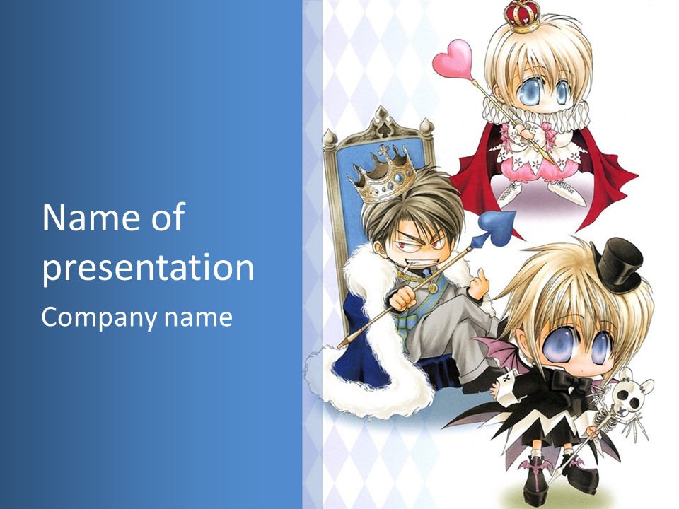 A Group Of Anime Characters Sitting Next To Each Other PowerPoint Template