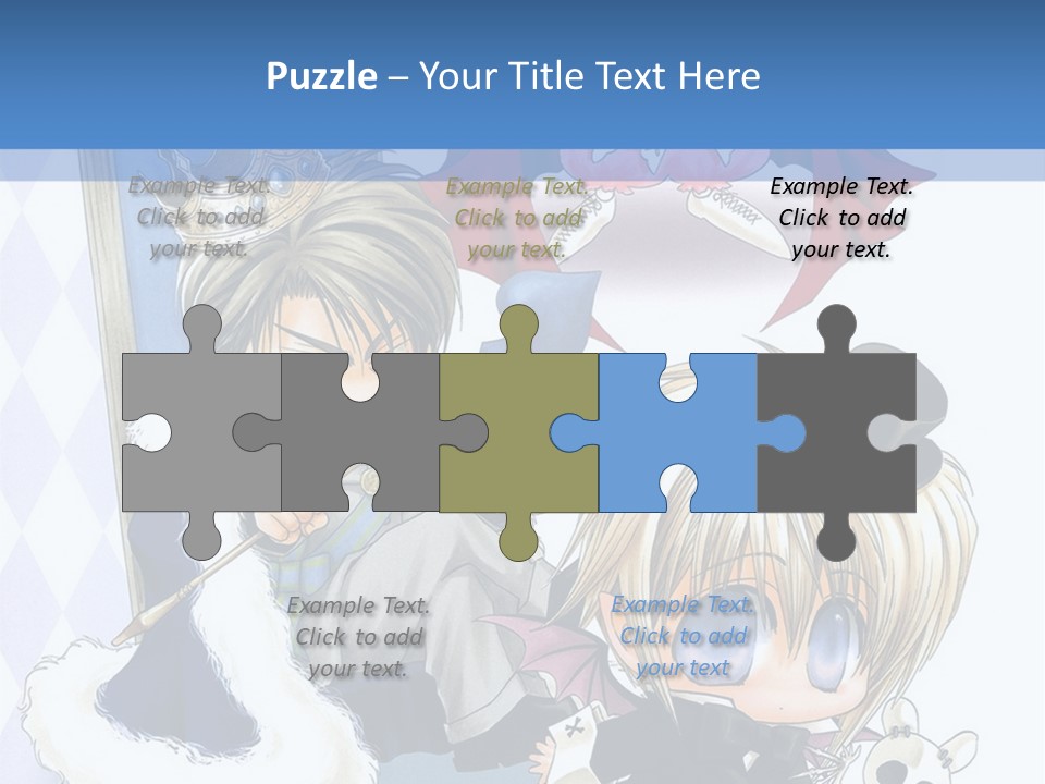 A Group Of Anime Characters Sitting Next To Each Other PowerPoint Template