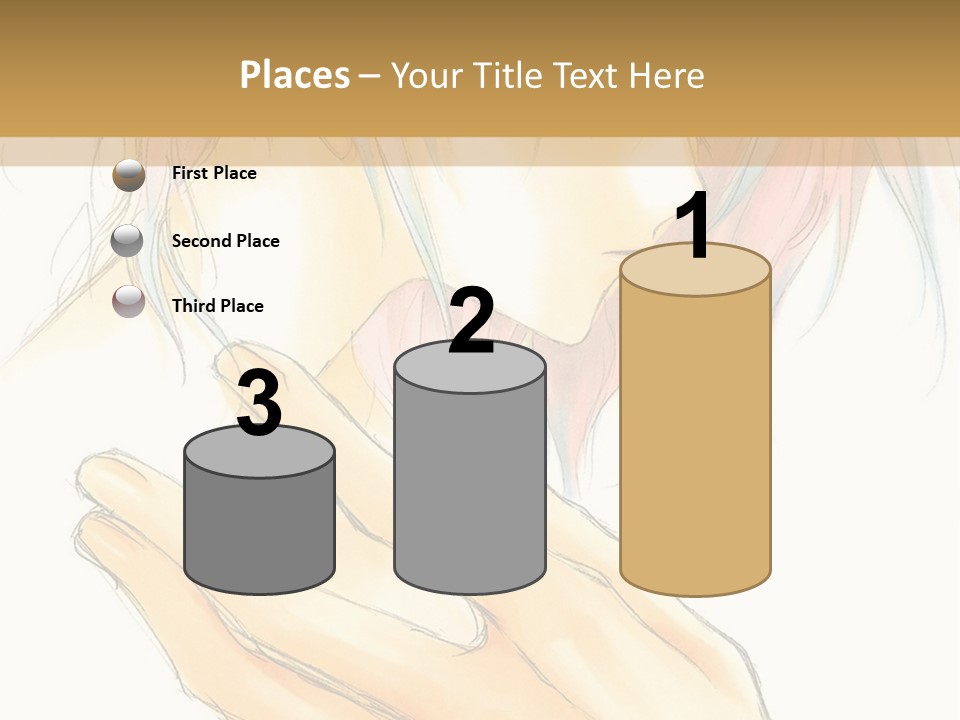 A Anime Character With Pink Hair And Blue Eyes PowerPoint Template