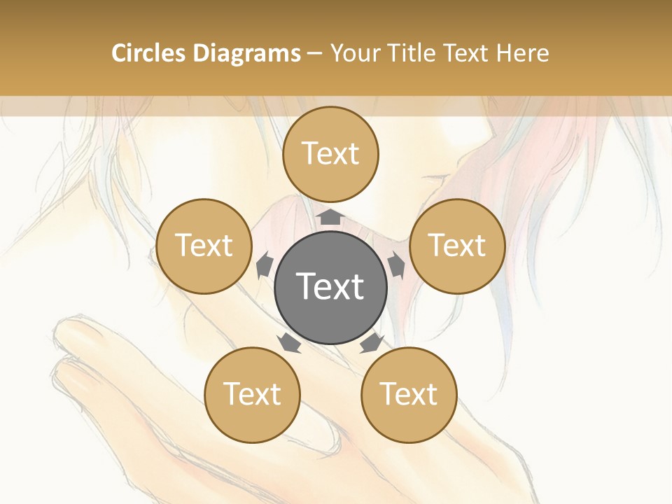 A Anime Character With Pink Hair And Blue Eyes PowerPoint Template