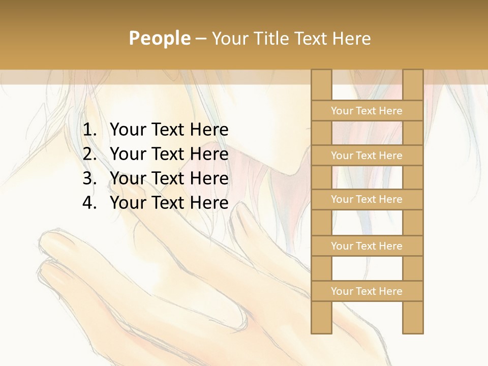 A Anime Character With Pink Hair And Blue Eyes PowerPoint Template