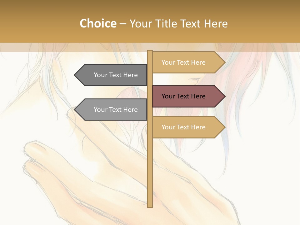 A Anime Character With Pink Hair And Blue Eyes PowerPoint Template