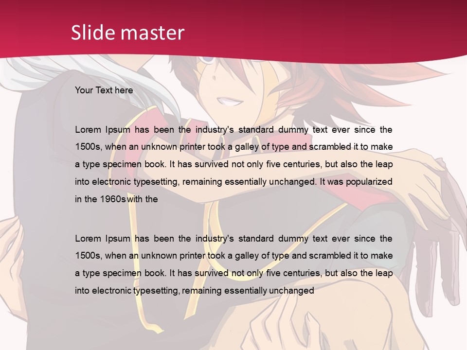 A Couple Of Anime Characters Hugging Each Other PowerPoint Template