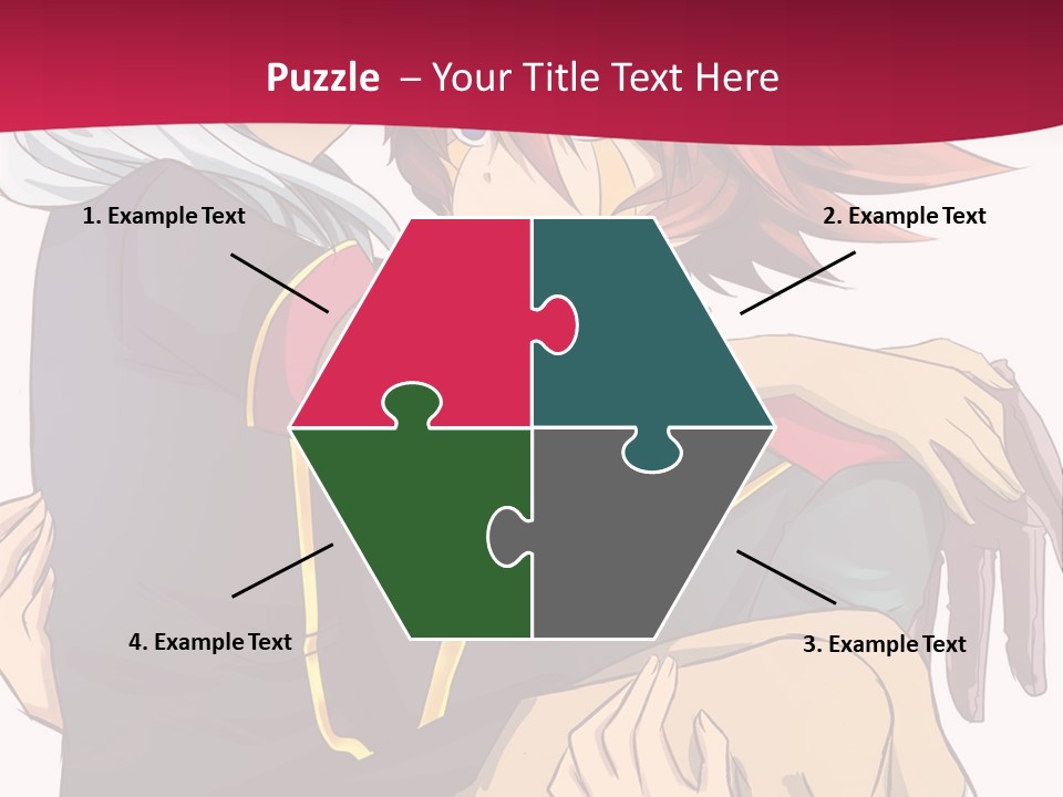 A Couple Of Anime Characters Hugging Each Other PowerPoint Template