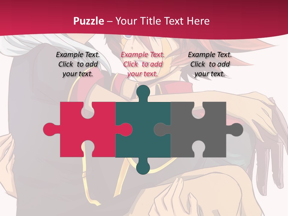 A Couple Of Anime Characters Hugging Each Other PowerPoint Template