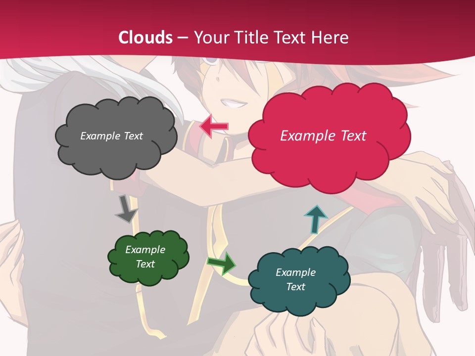 A Couple Of Anime Characters Hugging Each Other PowerPoint Template