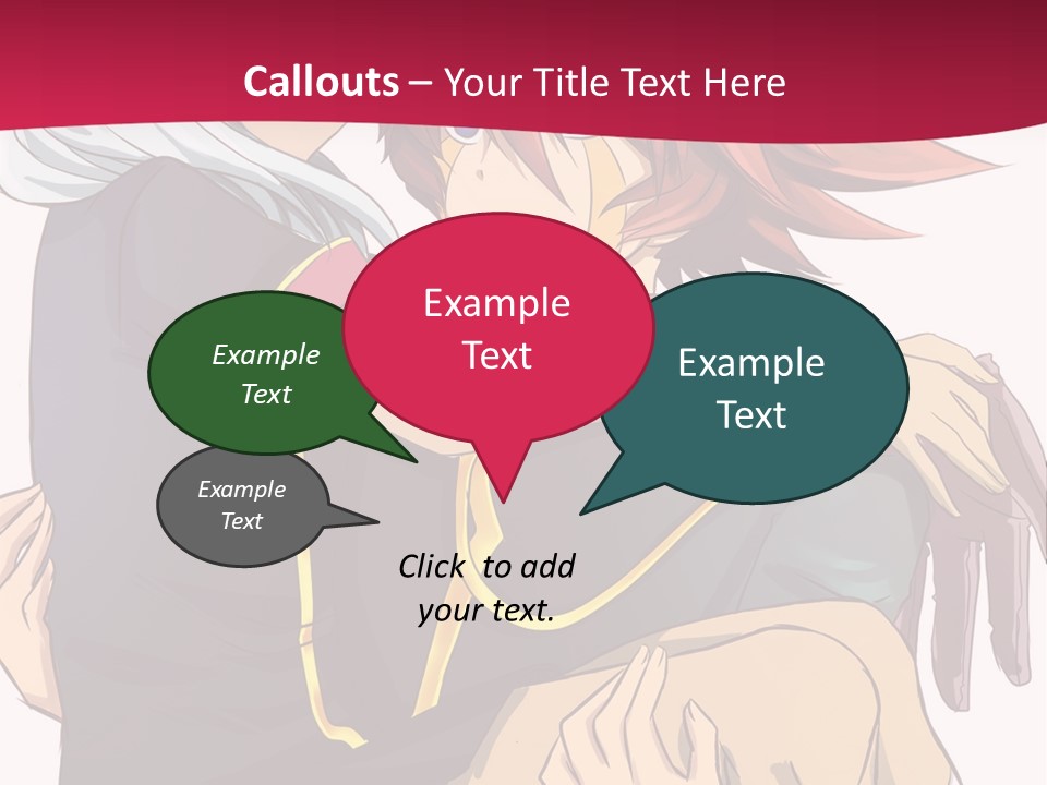 A Couple Of Anime Characters Hugging Each Other PowerPoint Template