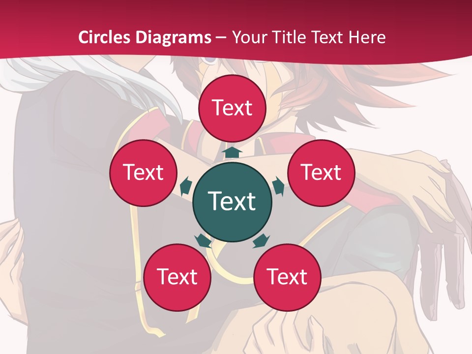 A Couple Of Anime Characters Hugging Each Other PowerPoint Template