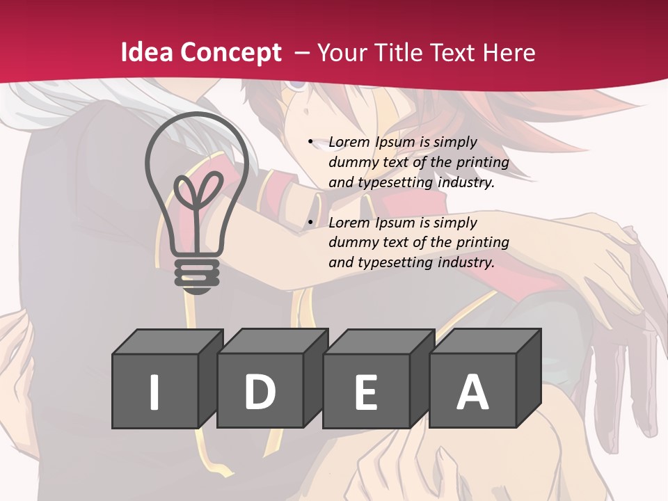 A Couple Of Anime Characters Hugging Each Other PowerPoint Template
