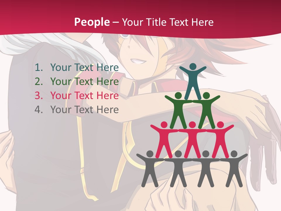 A Couple Of Anime Characters Hugging Each Other PowerPoint Template