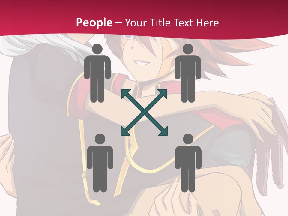 A Couple Of Anime Characters Hugging Each Other PowerPoint Template