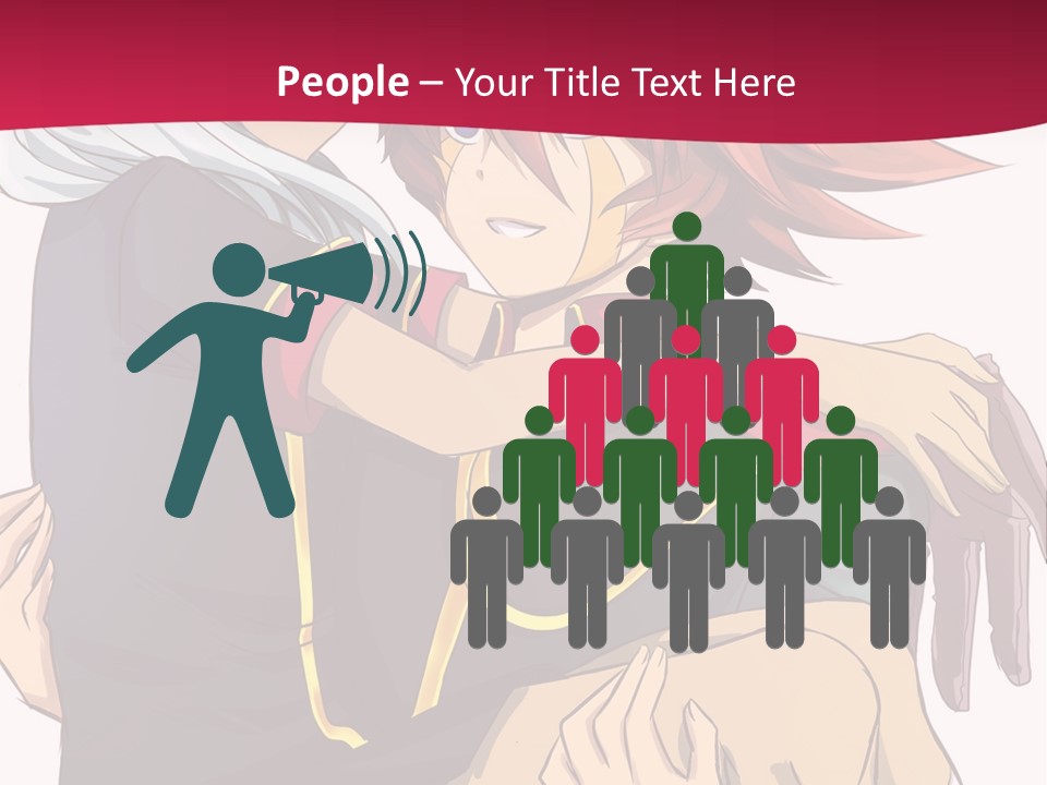 A Couple Of Anime Characters Hugging Each Other PowerPoint Template