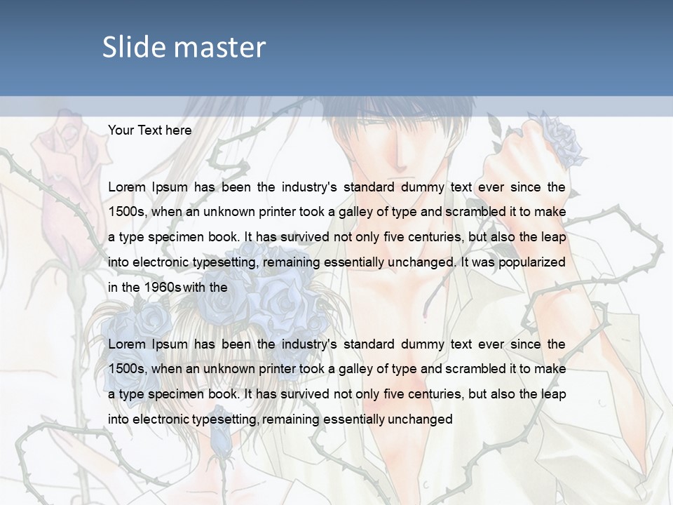 A Man And A Woman Holding Flowers Powerpoint Template PowerPoint Template