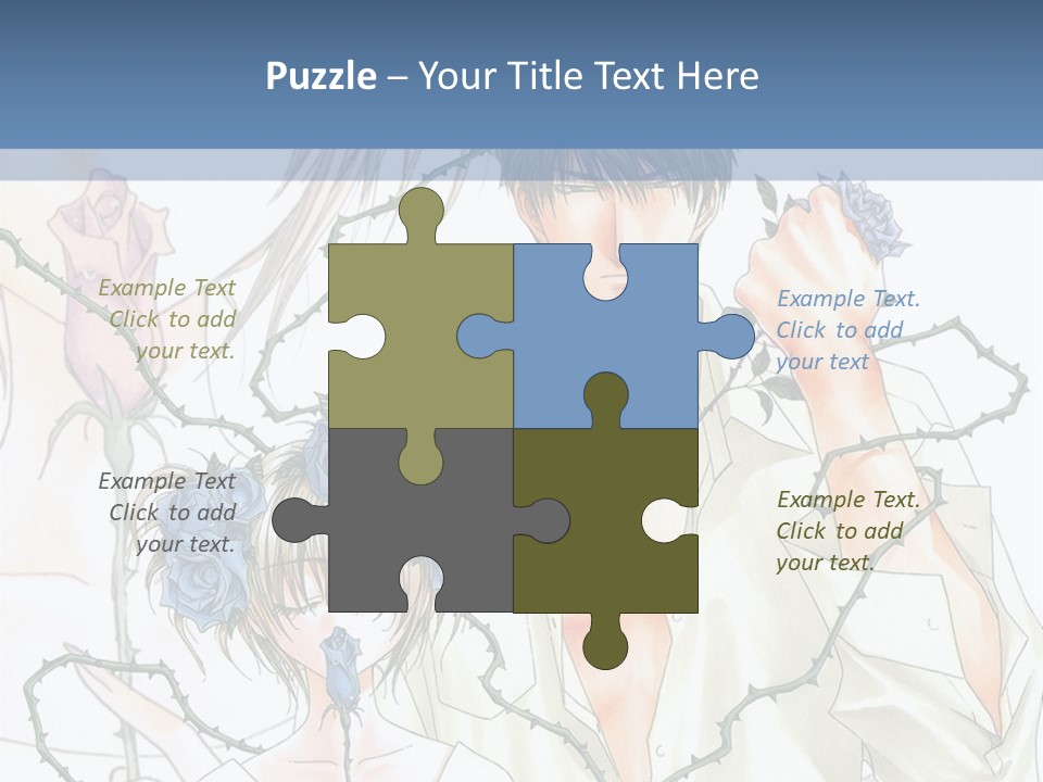 A Man And A Woman Holding Flowers Powerpoint Template PowerPoint Template