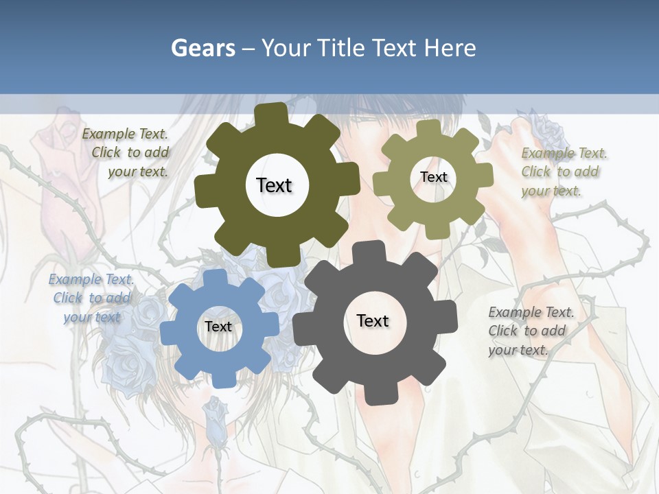 A Man And A Woman Holding Flowers Powerpoint Template PowerPoint Template