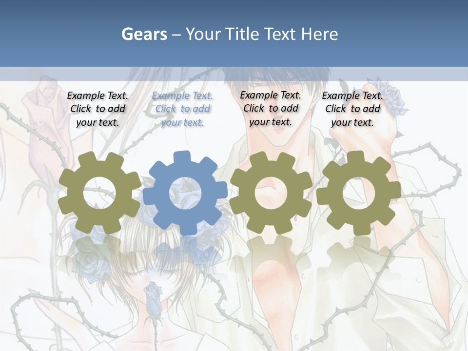 A Man And A Woman Holding Flowers Powerpoint Template PowerPoint Template