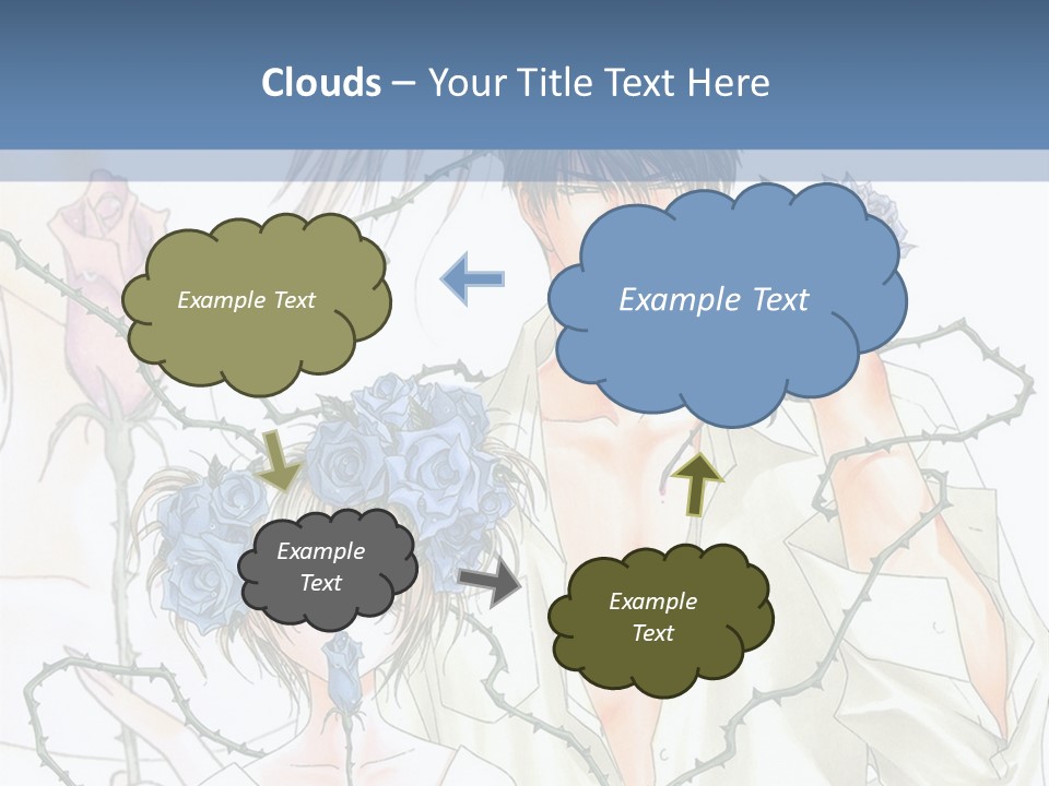 A Man And A Woman Holding Flowers Powerpoint Template PowerPoint Template