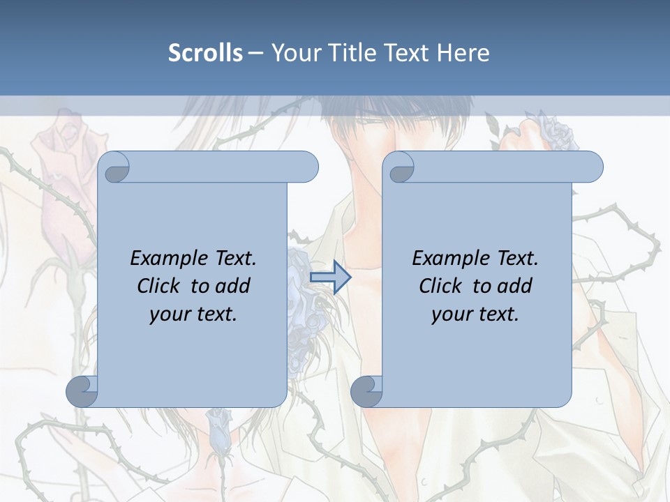 A Man And A Woman Holding Flowers Powerpoint Template PowerPoint Template