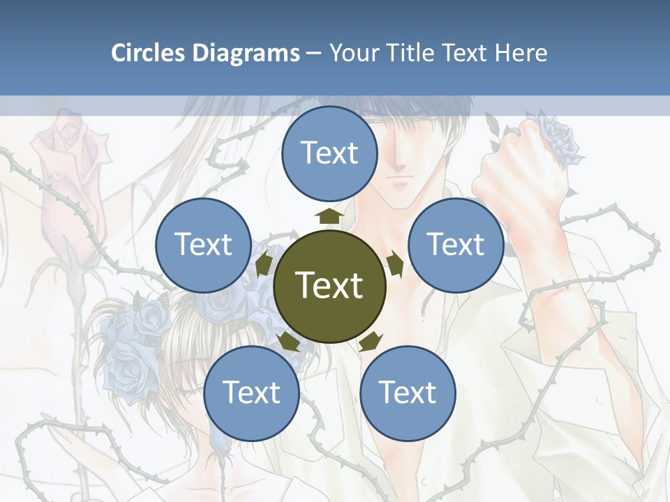 A Man And A Woman Holding Flowers Powerpoint Template PowerPoint Template